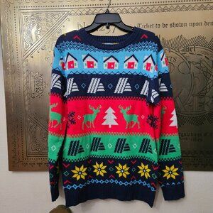 ALDI Gear Ugly Christmas Sweater – Size Small – Holiday Village Print
